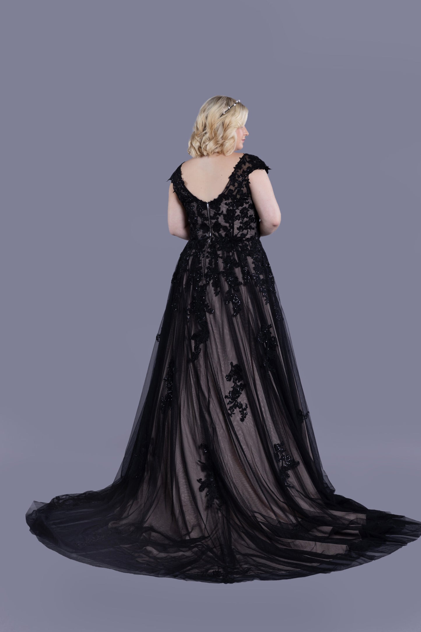 The back of the Branwen wedding gown