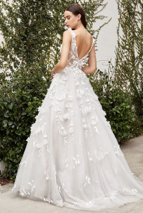 Floral Applique Bridal Ball Gown - AL-HERA
