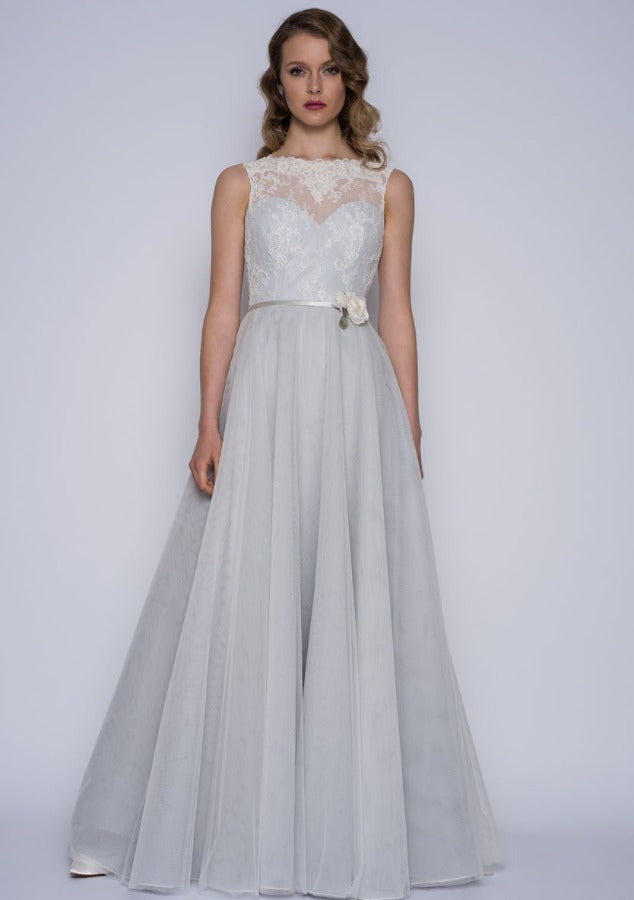 Full length Bohemian floaty skirt wedding dress by Lou Lou