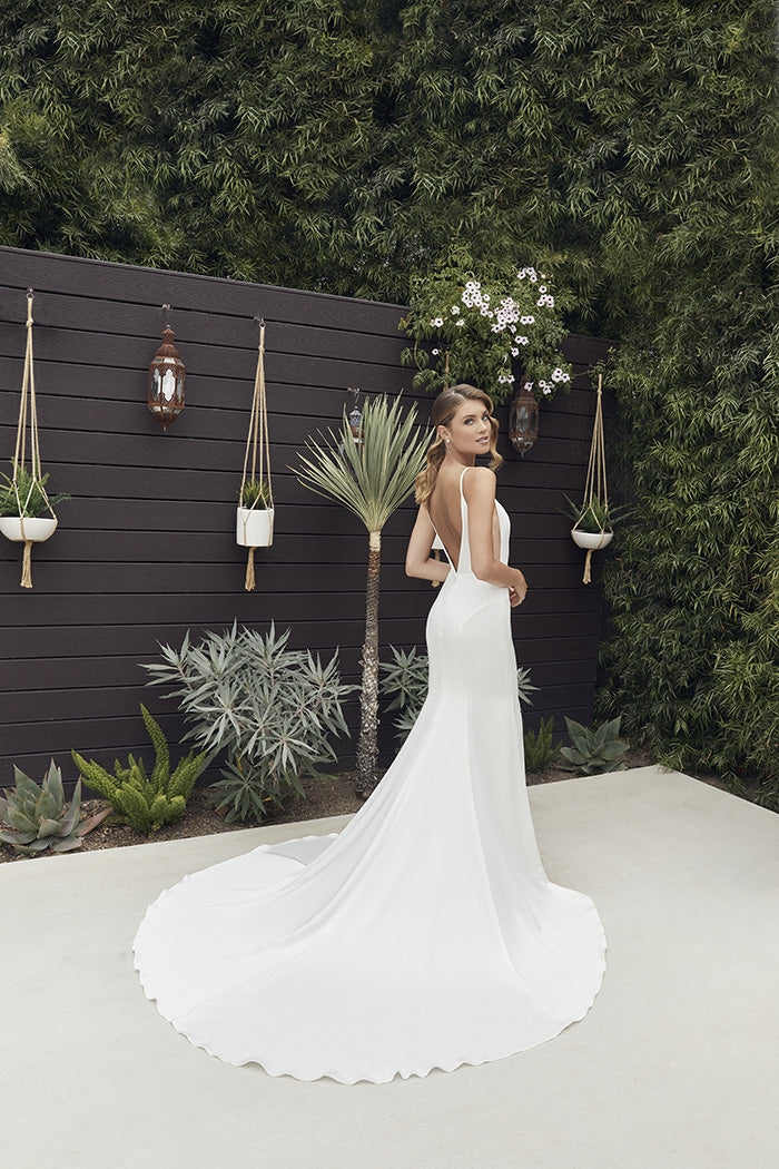 The full train of the Portia bridal gown ca-portia