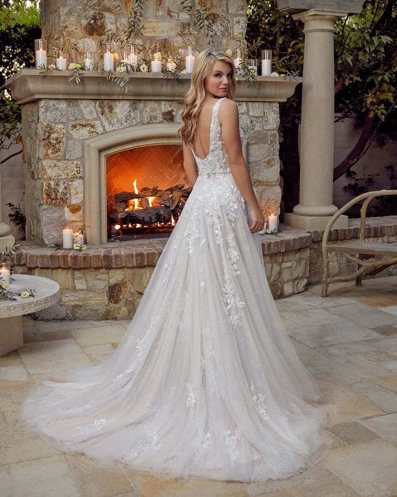 The train of the Lucy full length wedding dress