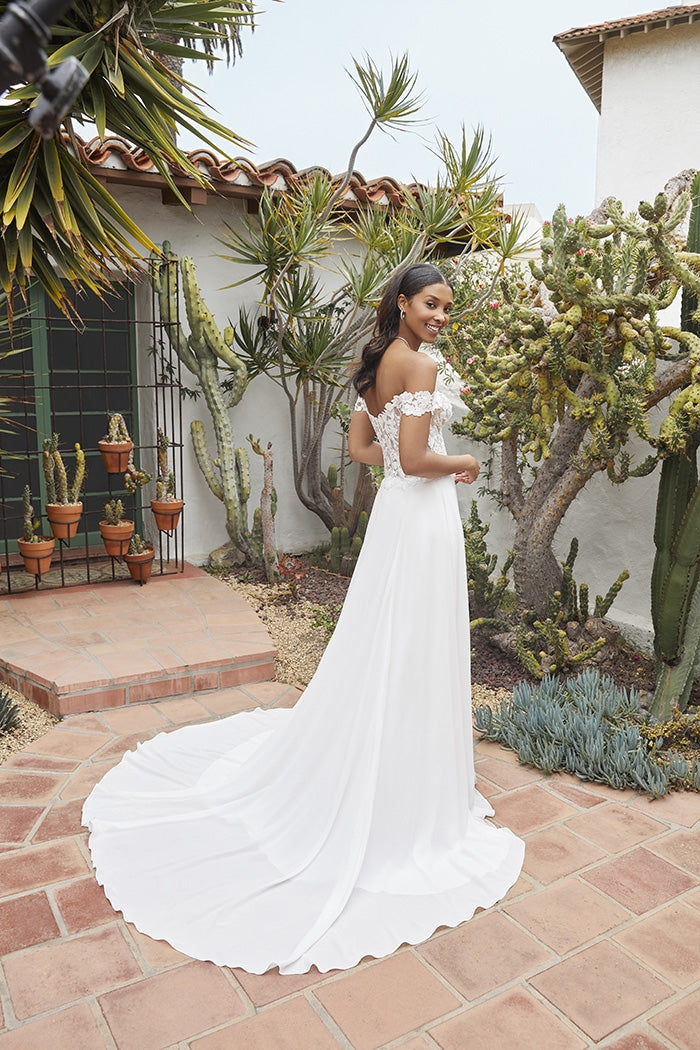 Full circle train of the Willow wedding dress /Jumsuit ca-willow
