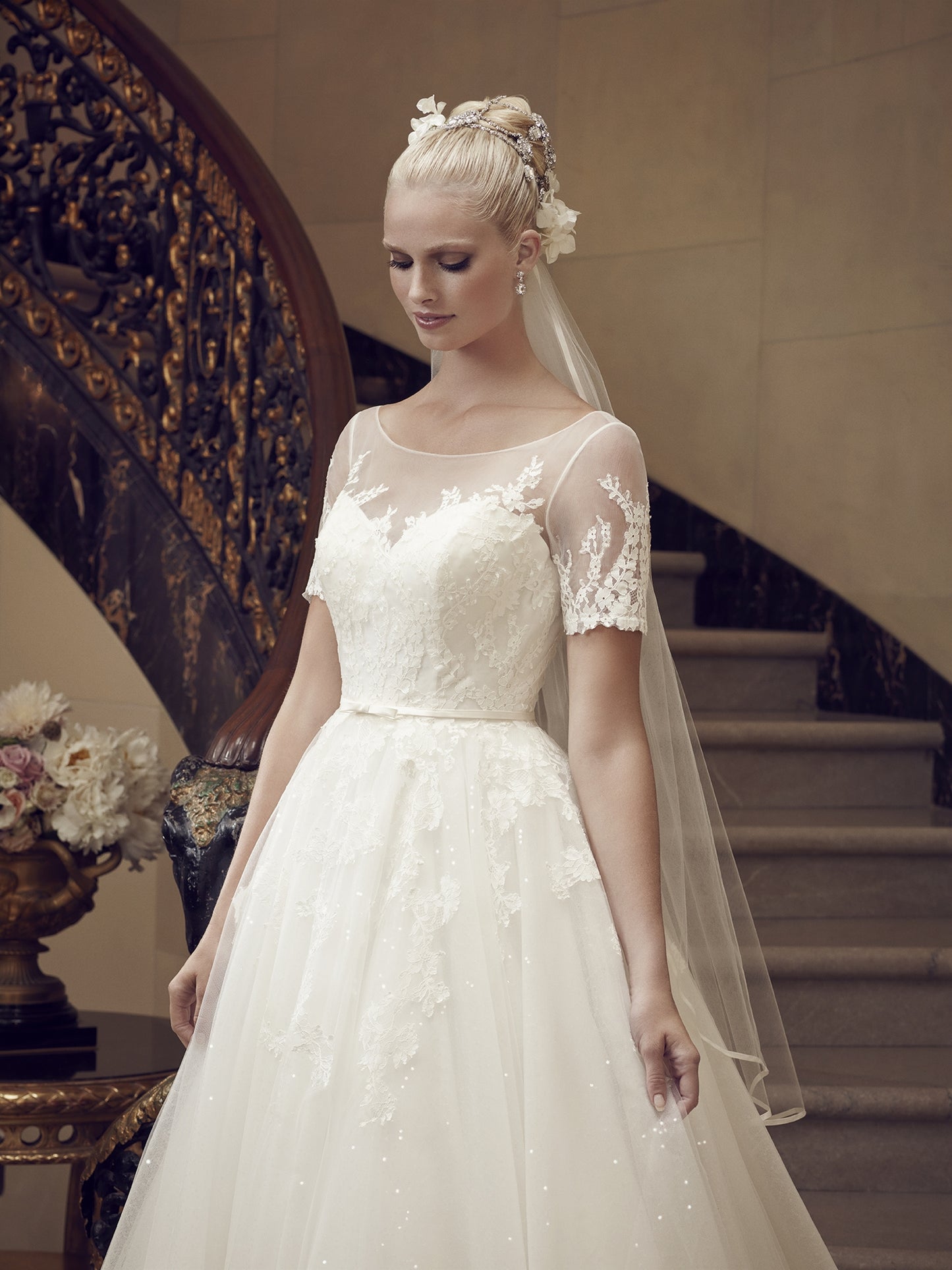 Closeup of the Bianca wedding gown