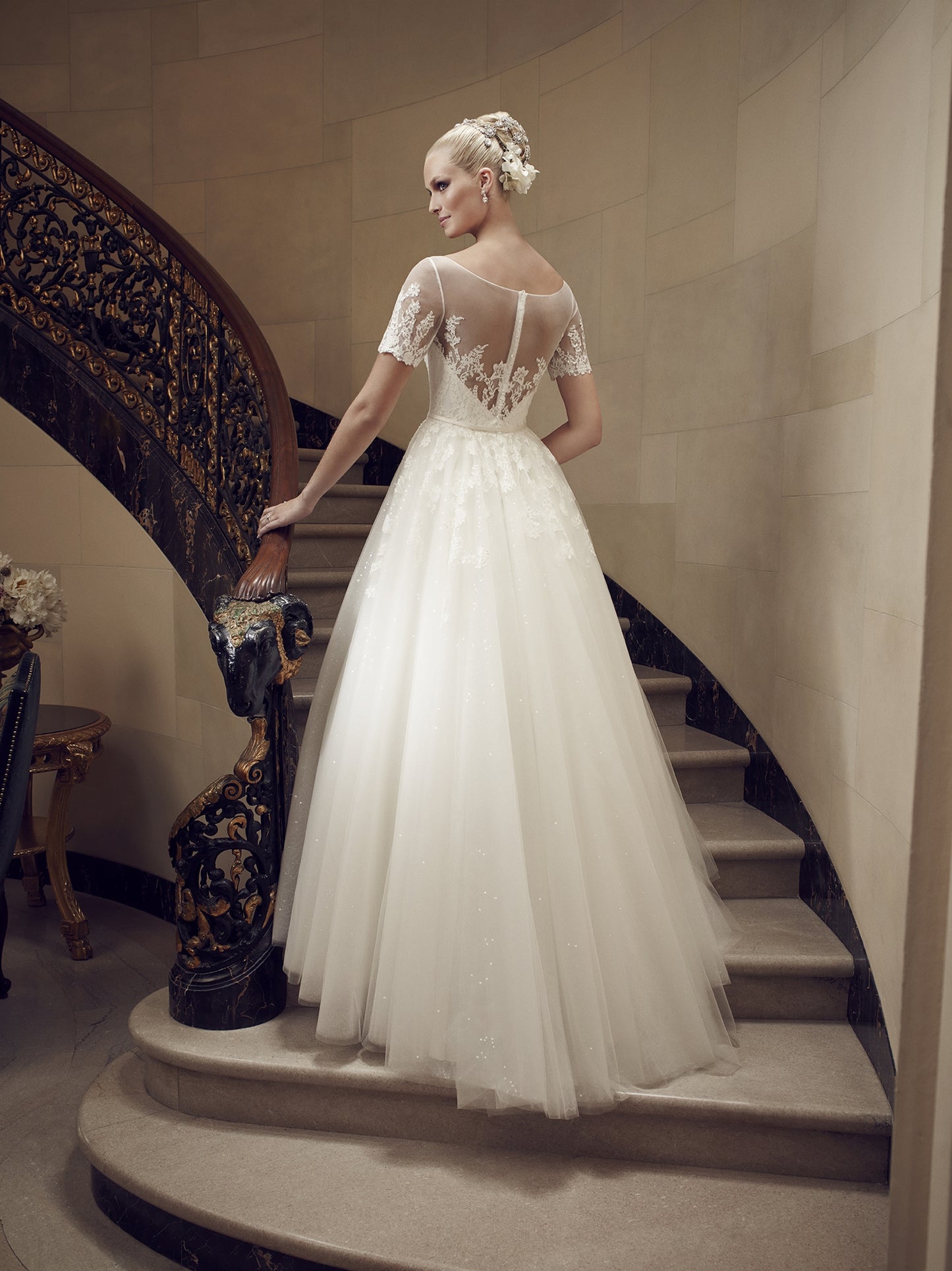 Back of the Bianca full length wedding gown