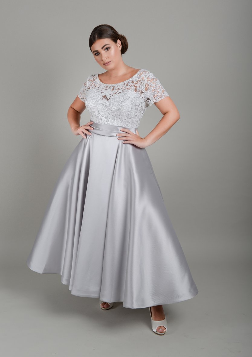 lw-lois Mikado wedding gown with lace bodice