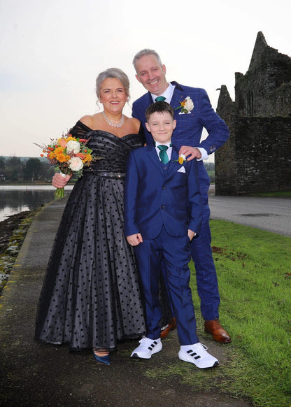 86-sofia Vintage polka dot strapless wedding gown