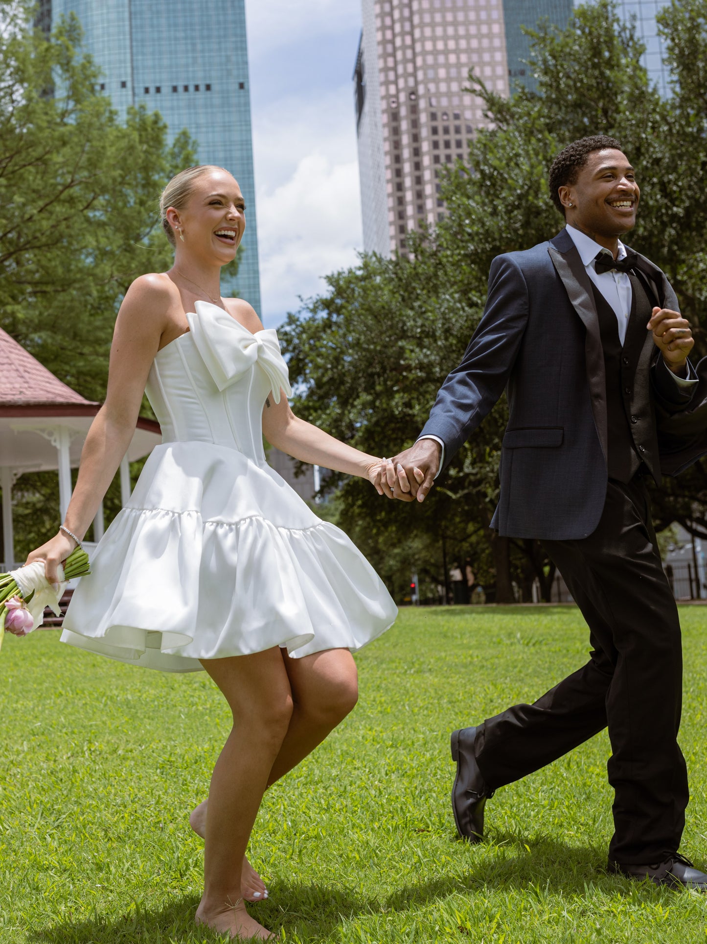 Hallie RB1025 - Strapless Bridal Mini Dress with Oversized Bow