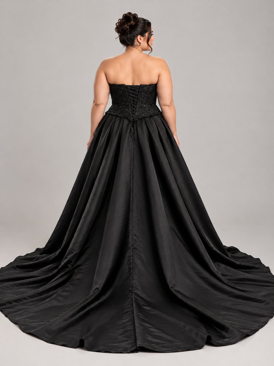 Colette – Black Beaded Corset Wedding Gown