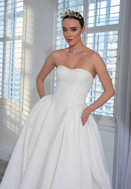 Freda Bennet Ezra – Contemporary Cloqué Strapless Wedding Dress- FB-Ezra