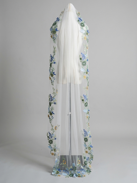 Flora: Ethereal Floral Floor Length Veil