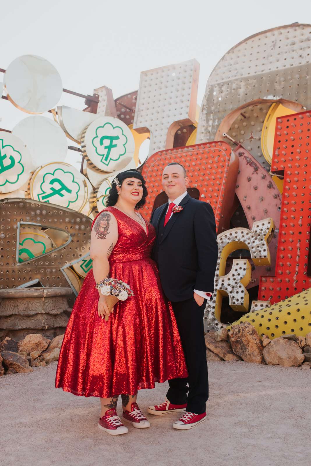 ab-nicole-r  Fifties length sequin gown with full skirt and cross over bodice.