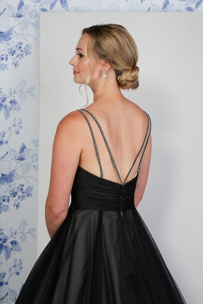 RD-Wednesday Black Tulle A-Line wedding dress