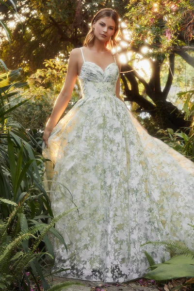 Floral organza full length wedding gown | al-willow