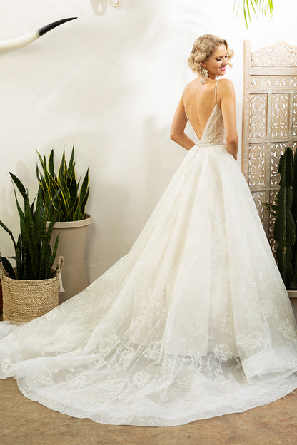 Remmington – Rose-Embellished Sequined Tulle Ball Gown Beloved by Casablanca Bridal BL316