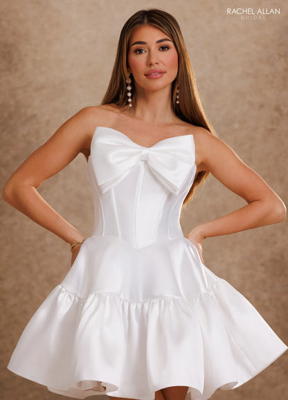 Hallie RB1025 - Strapless Bridal Mini Dress with Oversized Bow