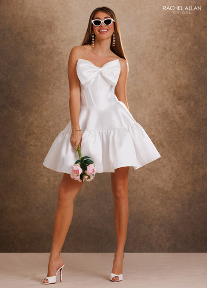 Hallie RB1025 - Strapless Bridal Mini Dress with Oversized Bow
