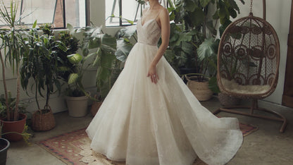 Remmington – Rose-Embellished Sequined Tulle Ball Gown Beloved by Casablanca Bridal BL316