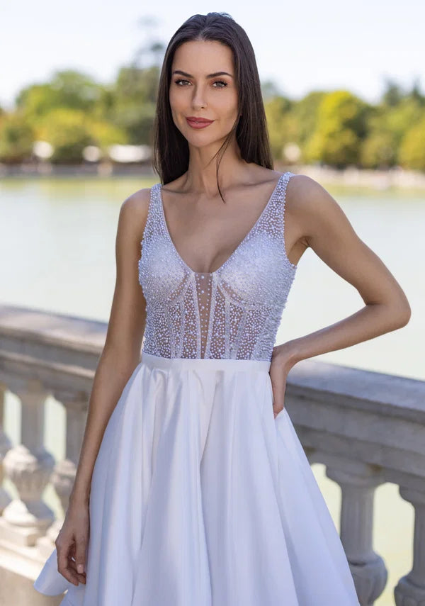 Blair-CK - Short Beaded Cocktail Bridal Mini Dress