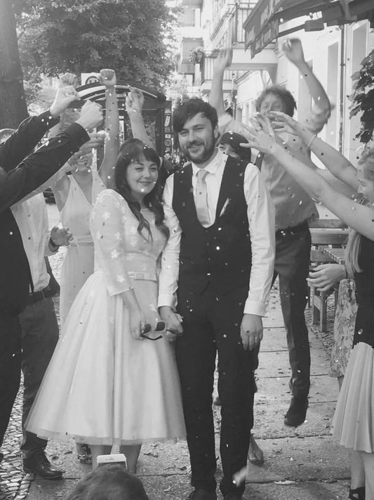 Katie in her Wendy dress with star tulle