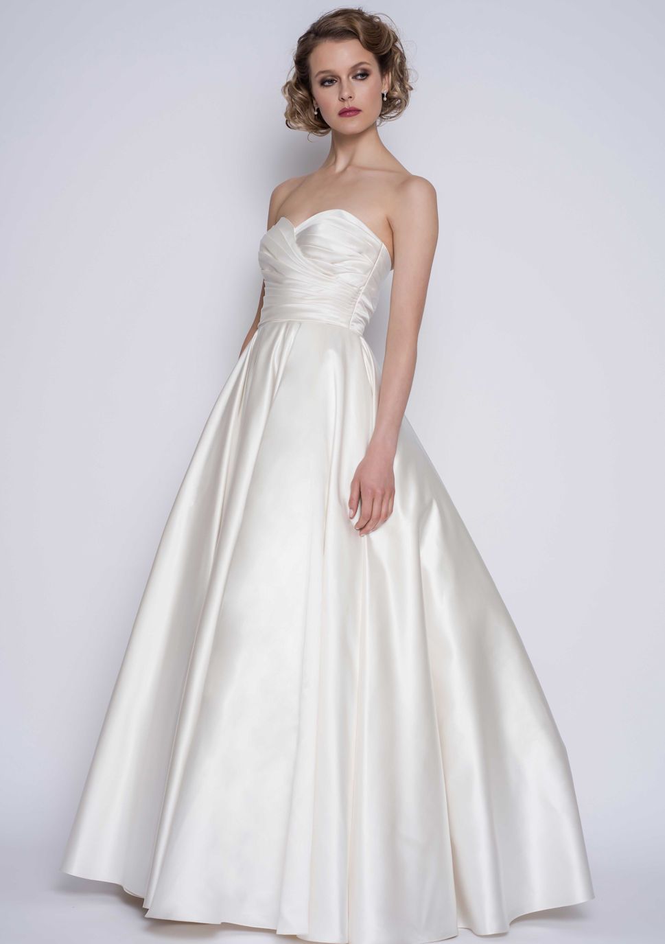 full length wedding gown in satin