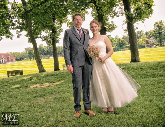 Anja and Brett May 2016. Anja wears her White Rose Margaret dress.
