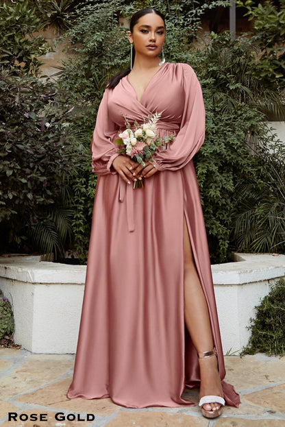 rose gold satin wrap dress Rose Gold Bridesmaid Dress Matte Satin Size 3X