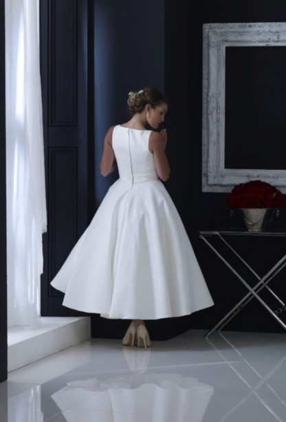 Back of House of Nicholas Veronica tea length wedding dress