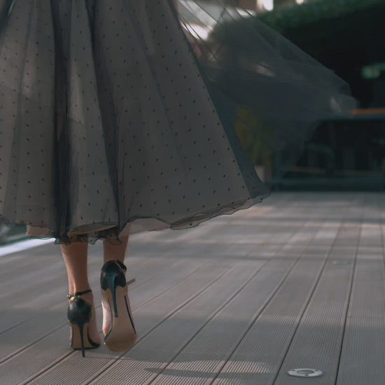 Black tea length wedding dress video