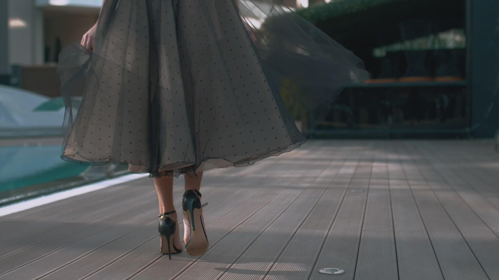 Black tea length wedding dress video