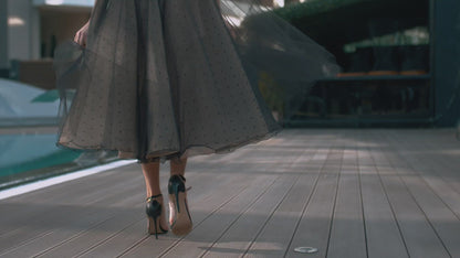 Black tea length wedding dress video
