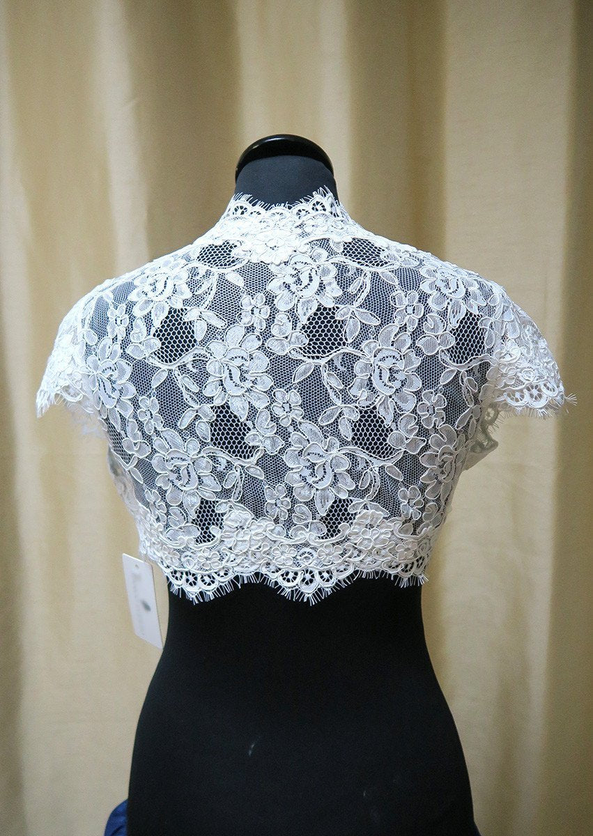 be-lace_bolero  Lace bolero in Ivory corded lace