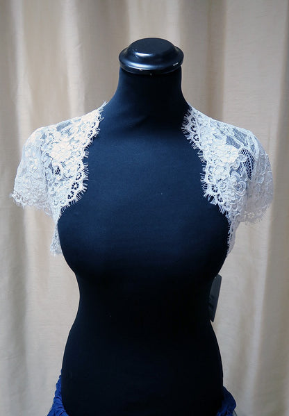 be-lace_bolero  Lace bolero in Ivory corded lace