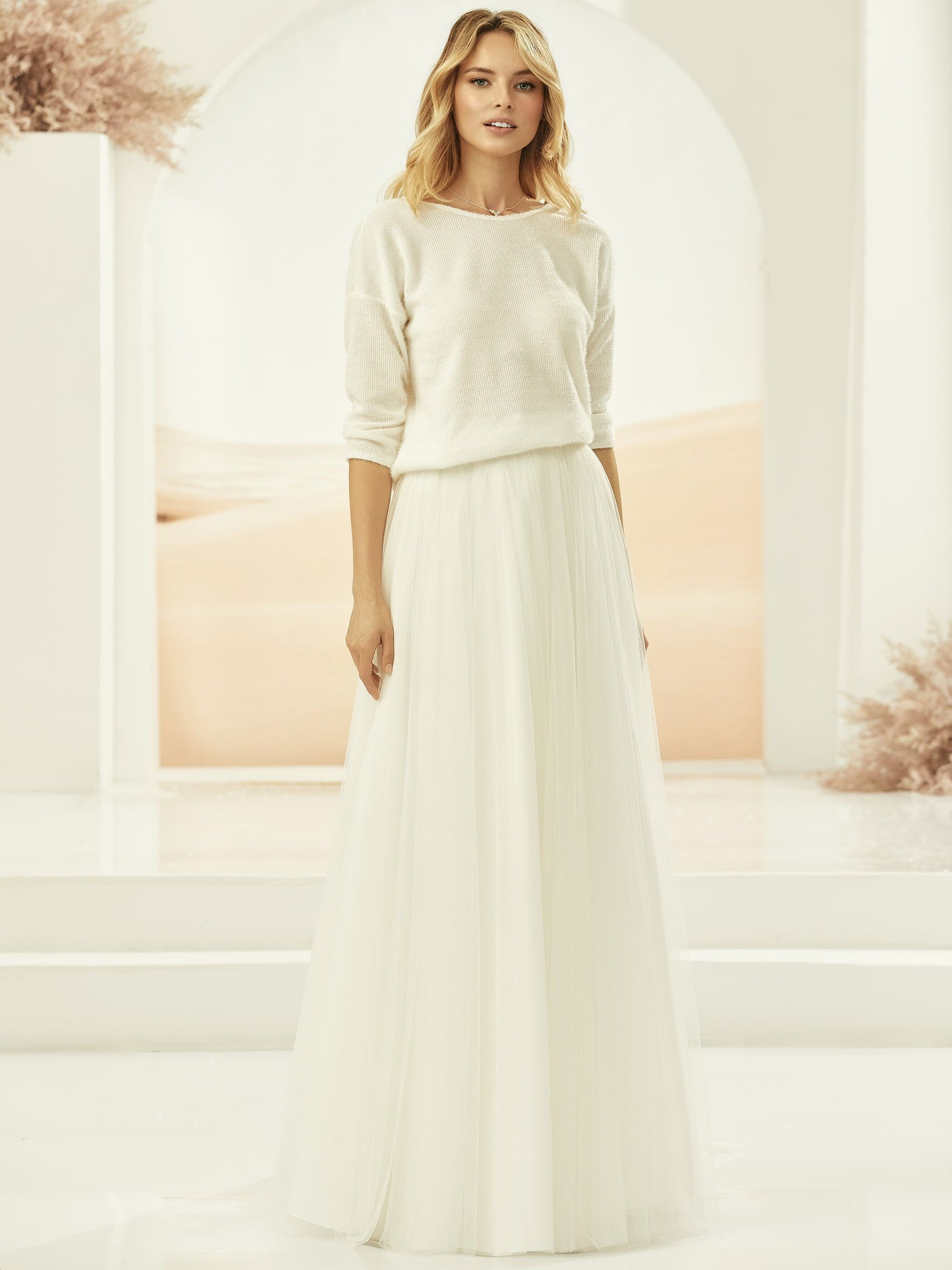 Ivory super soft knitted top with low v back