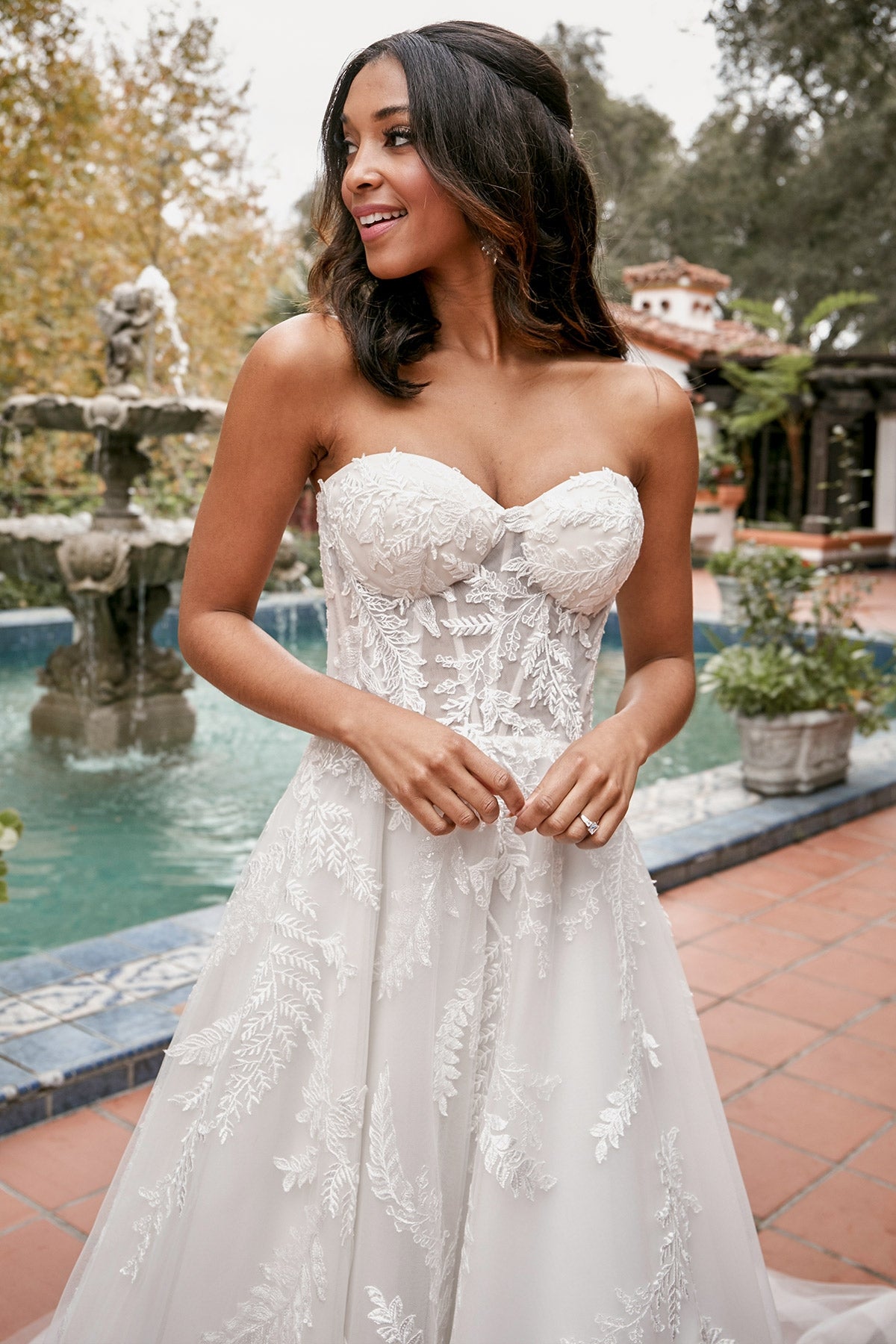 The bodice of the Laney bridal gown ca-laney