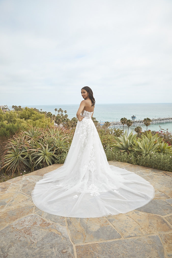 Back and full train of the Nola wedding dress