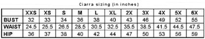 Ciarra sizing chart