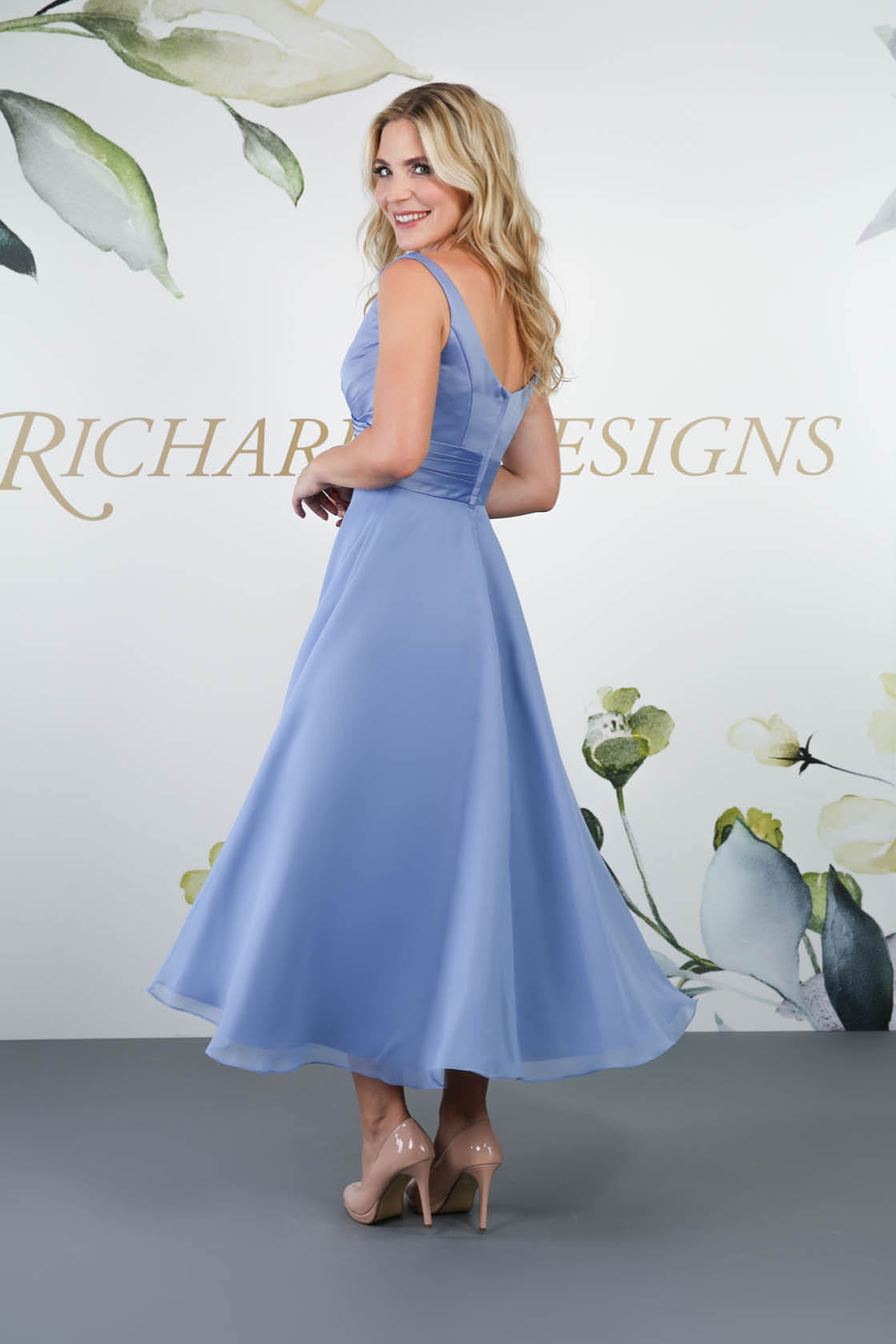 Back of the Susan tea length bridal dress