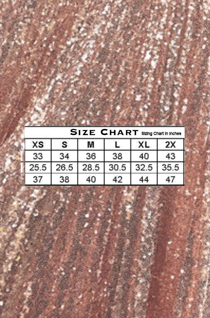 Sizing chart for Emily dress