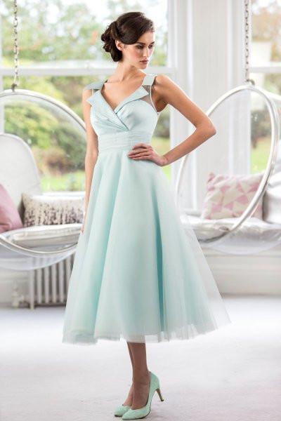 tb-belle Tea length retro Fifties inspired bridesmaid / prom dress