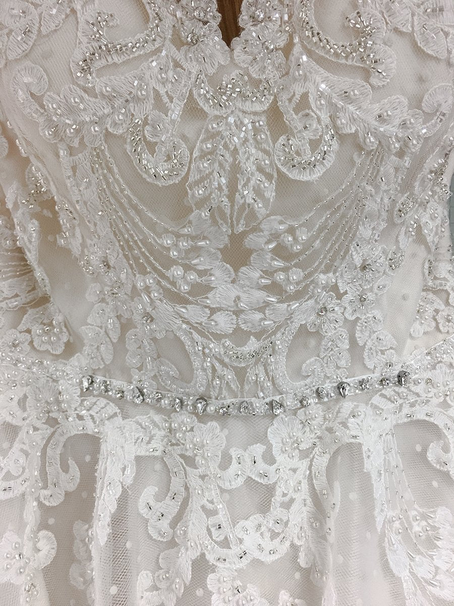 tb-sadie Vintage inspired short tea length wedding dress with a sweetheart bodice