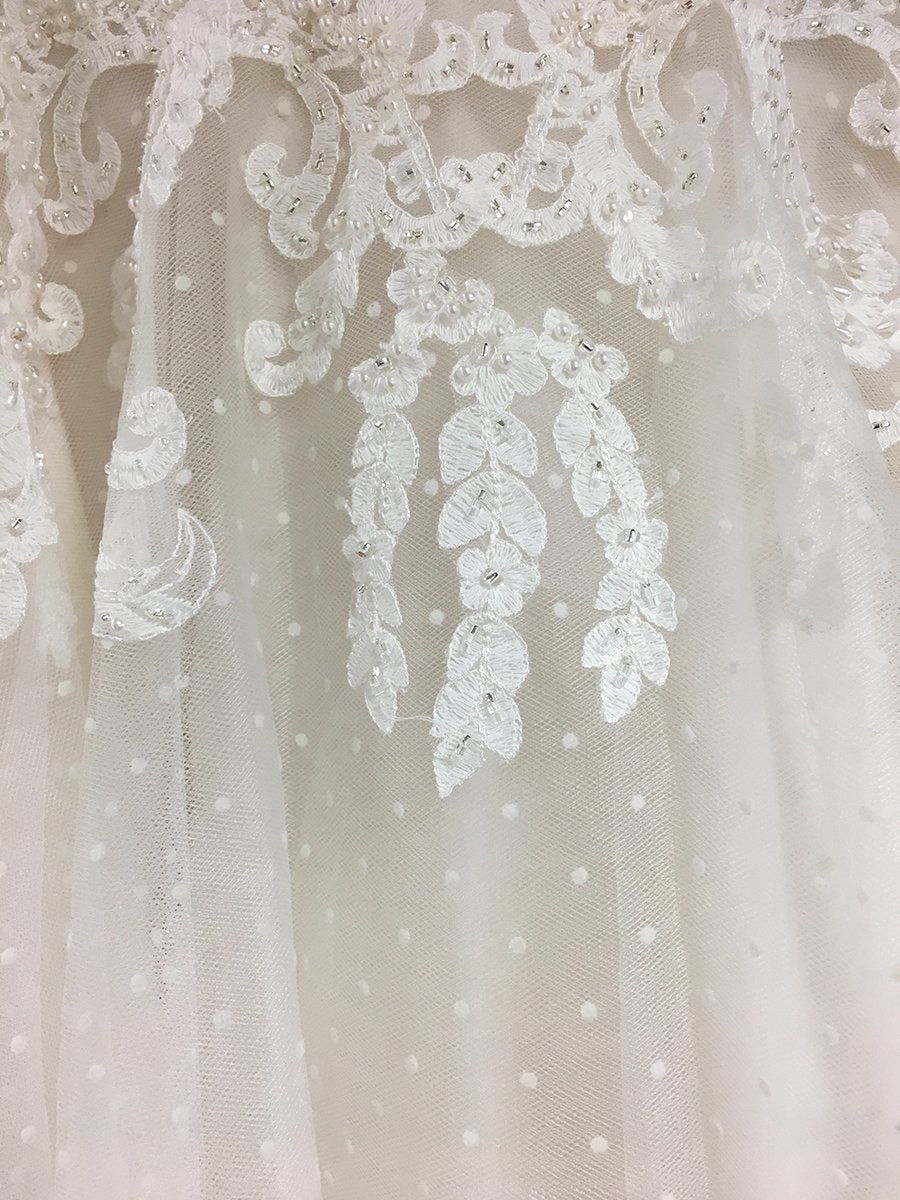 tb-sadie Vintage inspired short tea length wedding dress with a sweetheart bodice