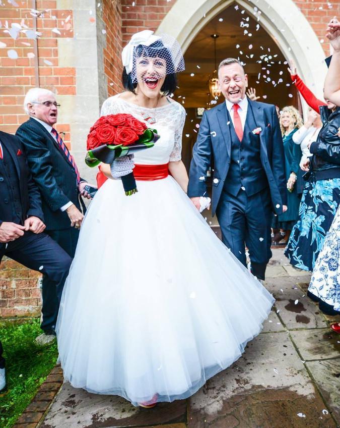 Zoe Lilith in her Princess dress under a shower of confetti
